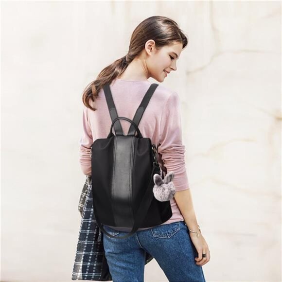 Women Backpack Purse Waterproof Nylon Anti-theft Rucksack Shoulder Bags main image 6